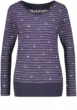 Лонгслив alife and kickin Langarmshirt,, Shirt, Longshirt, Oversize Shirt ConnyAK B, цвет marine melange