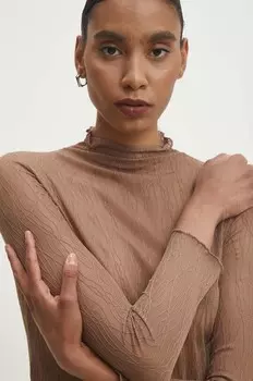 Лонгслив Answear Lab, коричневый