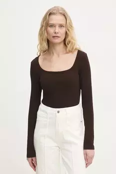 Лонгслив Answear.Lab, коричневый