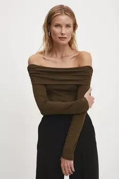 Лонгслив Answear Lab, зеленый