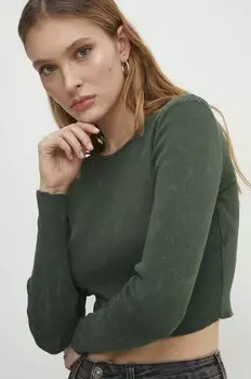 Лонгслив Answear Lab, зеленый