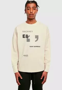 Лонгслив APOH - SURREAL HACKNEY SLOGAN OVERSIZED LONGSLEEVE Merchcode, песочный