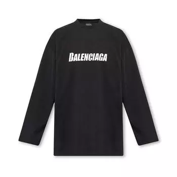 Лонгслив Balenciaga Logo Printed, чёрный