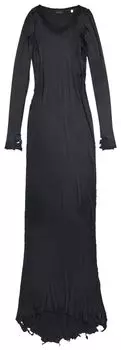 Лонгслив Balenciaga Long-Sleeve Lingery Maxi Dress 'Washed Black', черный
