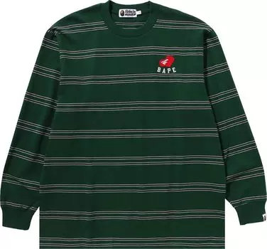 Лонгслив BAPE Ape Heart Hoop 'Green', зеленый