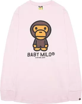 Лонгслив BAPE Baby Milo Long-Sleeve Tee 'Pink', розовый