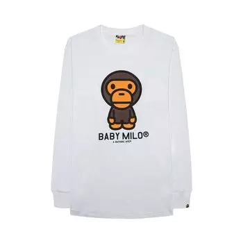 Лонгслив BAPE Baby Milo Long-Sleeve Tee 'White', белый