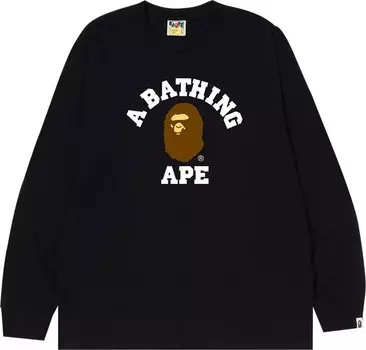 Лонгслив BAPE College Long-Sleeve Tee 'Black', черный