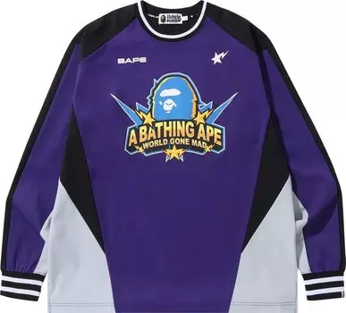 Лонгслив BAPE Team Logo Relaxed Fit Long-Sleeve 'Purple', фиолетовый