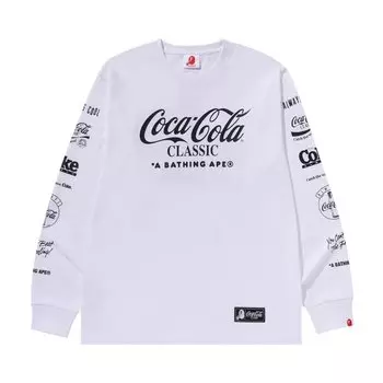 Лонгслив BAPE x Coca-Cola Milo 'White', белый