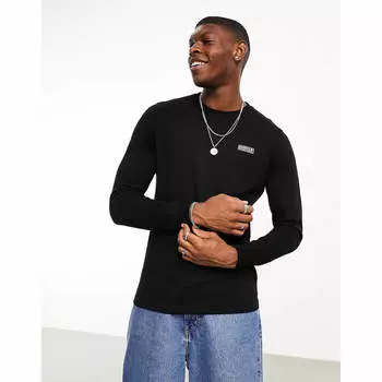 Лонгслив Barbour International Exhaust With Back Prin, черный