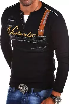 Лонгслив behype Langarmshirt ADVENTURE, черный