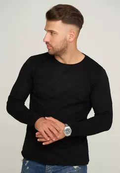 Лонгслив behype Pullover MKBASE90, черный