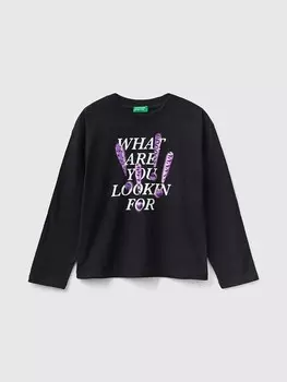 Лонгслив Benetton Longsleeve, черный