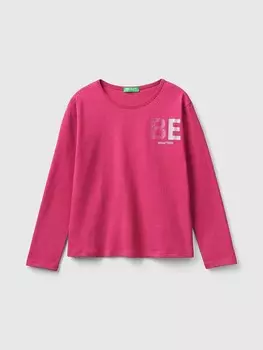 Лонгслив Benetton Longsleeve, розовый