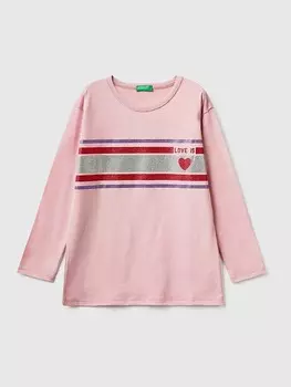 Лонгслив Benetton Longsleeve, розовый