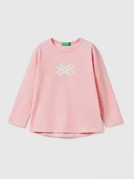 Лонгслив Benetton Longsleeve, розовый