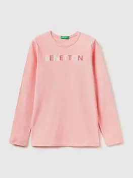 Лонгслив Benetton Longsleeve, розовый