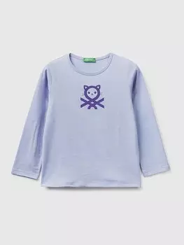 Лонгслив Benetton Longsleeve, светло-синий