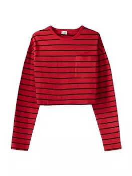 Лонгслив Bershka, цвет Cherry Red