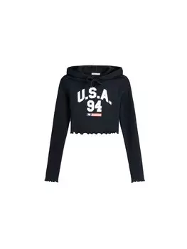 Лонгслив Bershka, цвет Navy/Gentian