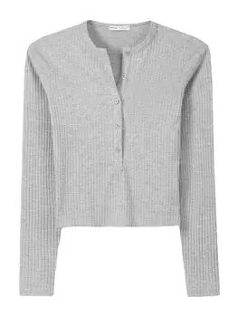 Лонгслив Bershka Shirt, светло-серый