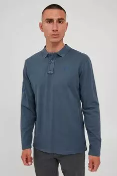 Лонгслив BLEND Langarm Poloshirt, синий