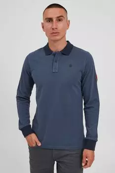 Лонгслив BLEND Langarm Poloshirt, синий