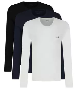 Лонгслив BOSS BLACK 3-pack classic regular fit, черный