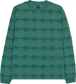 Лонгслив Brain Dead Running Head Textured Stripe Long-Sleeve 'Mallard Green', зеленый