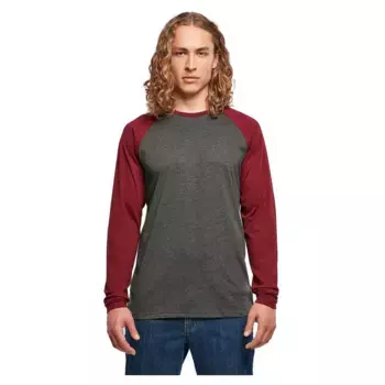 Лонгслив Build Your Brand Contrast Raglan, серый