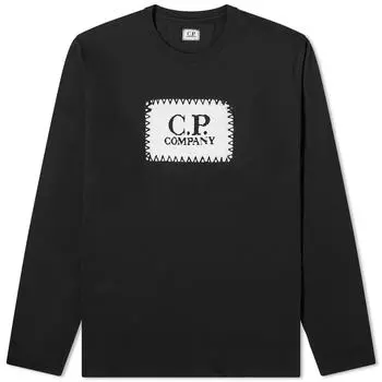 Лонгслив C.P. Company Box Logo Longsleeve T-Shirt, черный