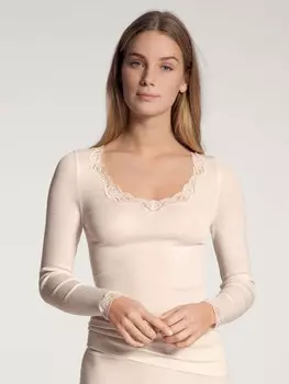 Лонгслив Calida Shirt, цвет light ivory