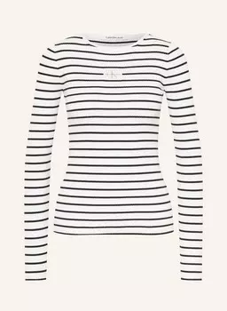 Лонгслив Calvin Klein Jeans, белый/черный