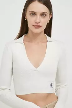 Лонгслив Calvin Klein Jeans, бежевый