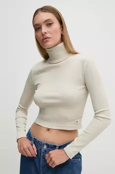 Лонгслив Calvin Klein Jeans, зеленый