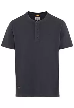 Лонгслив Camel Active Kurzarm Henley aus reiner Baumwolle, темно синий