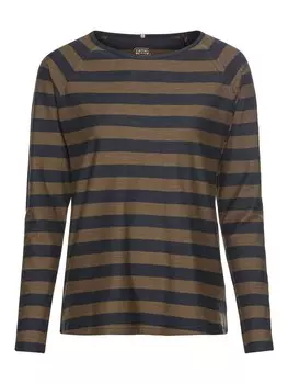 Лонгслив Camel Active Streifenshirt aus reiner Baumwolle, цвет Braun-Schwarz