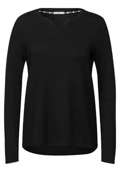 Лонгслив CECIL Shirt Ottoman, черный