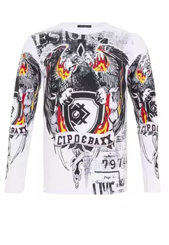 Лонгслив Cipo & Baxx Langarmshirt, белый