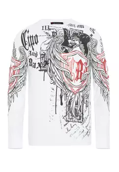 Лонгслив Cipo & Baxx Langarmshirt, белый