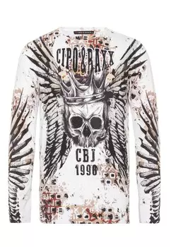 Лонгслив Cipo & Baxx Langarmshirt, белый