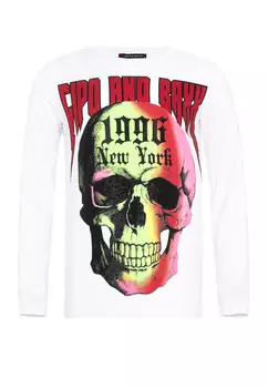 Лонгслив Cipo & Baxx Langarmshirt, белый