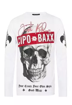 Лонгслив Cipo & Baxx SWEATSHIRT, белый