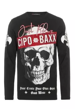 Лонгслив Cipo & Baxx SWEATSHIRT, черный