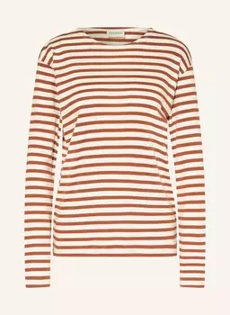 Лонгслив CLOSED, белый/коричневый