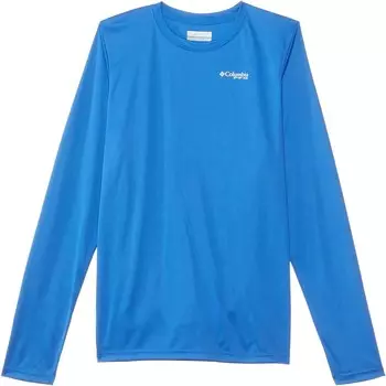 Лонгслив Columbia Kids Terminal Tackle PFG Bait Jumper Long Sleeve, цвет Vivid Blue/PFG Fish Star Fade Marlin