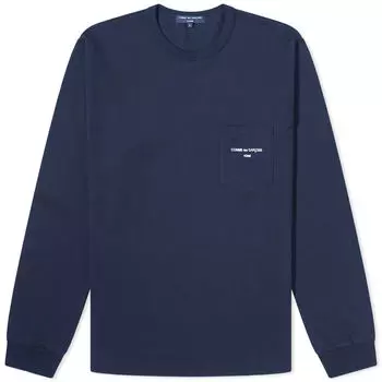 Лонгслив Comme Des Garons Homme Pocket Logo Long Sleeve Tee, темно-синий