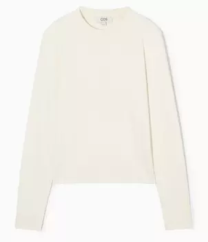Лонгслив COS Regular-fit Heavyweight, светло-бежевый