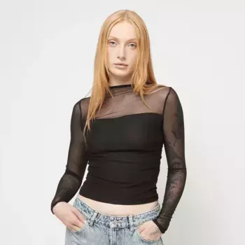 Лонгслив Decibel Mesh Cropped Longsleeve, черный